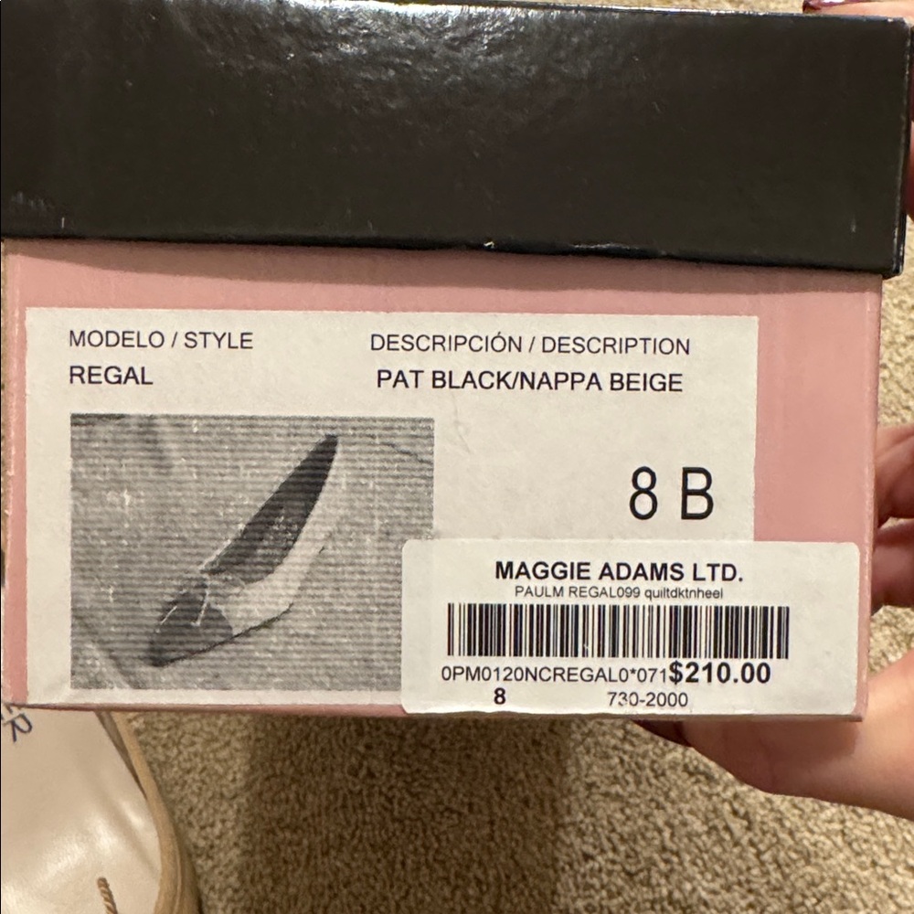 Paul Mayer Quilted Tan and Black Flats - Picture 4 of 4